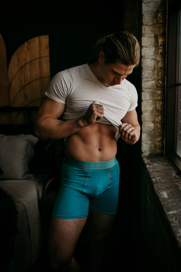 Men’s Solid Blue Premium Boxer Briefs