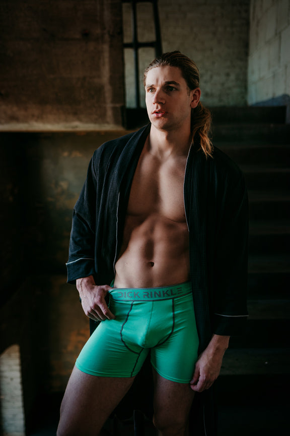 Men’s Solid Green Premium Boxer Briefs